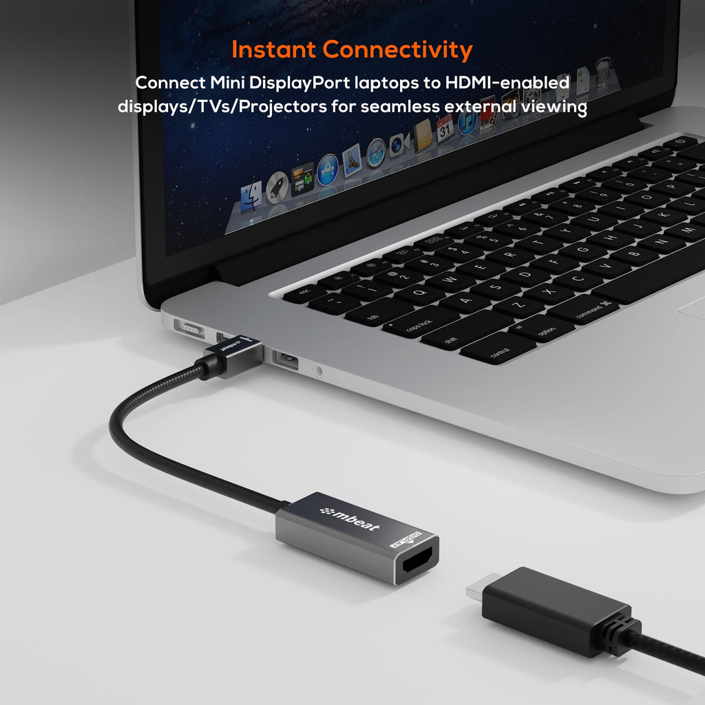 mbeat® Tough Link Mini DisplayPort to HDMI Adapter  Seamless Connectivity  HDMI Version: 1.3  1080p@60Hz HD display Package Weight: 42.5g - Image 2