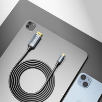 mbeat® Tough Link 1.8m 16K USB-C to DP Cable - Space Grey 40Gbps USB-C (male) to DisplayPort 2.1 (male) - Image 2