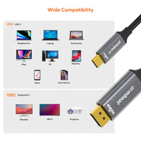 mbeat® Tough Link 8K 1.8m USB-C to DisplayPort Cable  Up to 8K@60Hz (7680×4320) USB-C Version: 3.2 Gen 2 Product Weight: 76.3g - Image 3