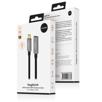 mbeat® Tough Link 1m USB 3.2 Gen2 USB-C Extension Cable - Space Grey Video Resolution: Maximum 4K/60Hz Material: Aluminium Housing, Nylon Braided - Image 4