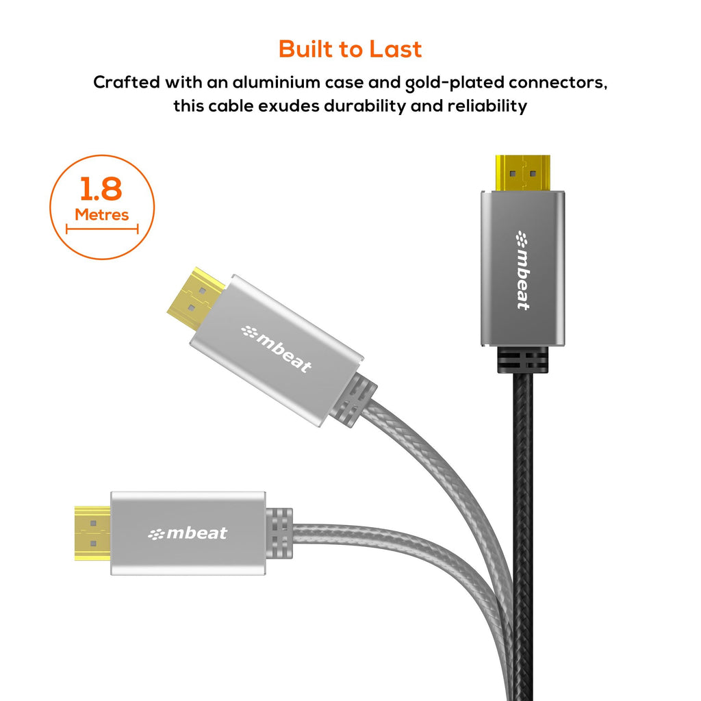 (LS) mbeat® Tough Link 1.8m HDMI to DVI Cable  Up to 1080p@60Hz (1920×1080)  Cable Length: 1.8m Package Weight: 163g - Image 2