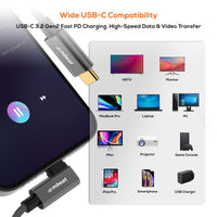 mbeat® Tough Link 1.8m L-Shape USB 3.2 Gen2 USB-C Cable - Space Grey Data Transfer Rate: Maximum 10Gbps  Video Resolution: Maximum 4K/60Hz Weight 85g - Image 3