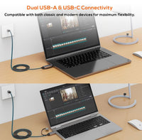 mbeat® Tough Link 2m USB & USB-C to RJ45 Ethernet Cable - Space Grey - Image 2
