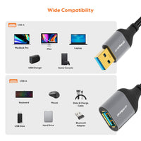 mbeat® Tough Link 1.8m USB 3.0 to USB 3.0 Extension Cable  Plug-and-Play Adaptive Practicality Speed: 5Gbps Package Weight: 96g - Image 3