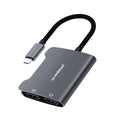mbeat® Tough Link USB-C to Dual 4K HDMI Adapter DisplayPort Alt Mode HDMI USB-C Cable Legnth 17.5cm - Space Grey - Image 1