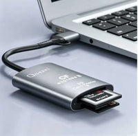 Oxhorn USB 3.2 Gen 2 10Gbps CF Express B and SD Card-reader Aluminum USB-C 3.2 USB-A 3.2 lightweight Plug-and-play Silver - Image 2