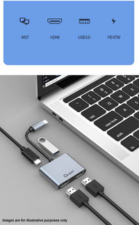 Oxhorn 4-in-1 USB-C to 2x HDMI 1xUSB3.0 1xUSB-C Charging Port 100W Power Delivery Support 4K@30Hz Displays - Image 4