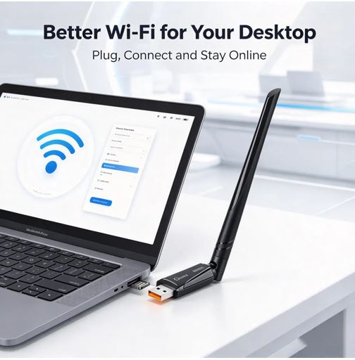 Oxhorn USB WiFi 6 + Bluetooth 5.4 Adapter USB wireless WIFI6 AX900 + Bluetooth 5.4 Combo MU-MIMO OFMDA Supports Windows 11/10 - Image 2