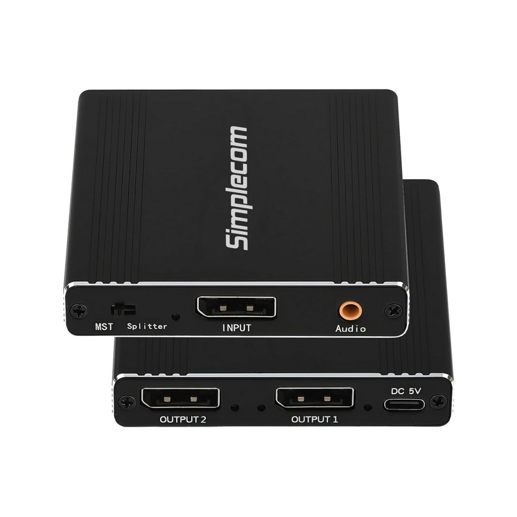 Simplecom CM214 DisplayPort Splitter 1 IN 2 OUT MST Hub for Dual Extended Screens 4K DP 1.4 - Image 3