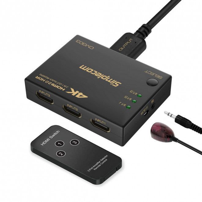 Simplecom CM303 Ultra HD 3 Way HDMI Switch 3 IN 1 OUT Splitter 4K@60Hz - Image 5