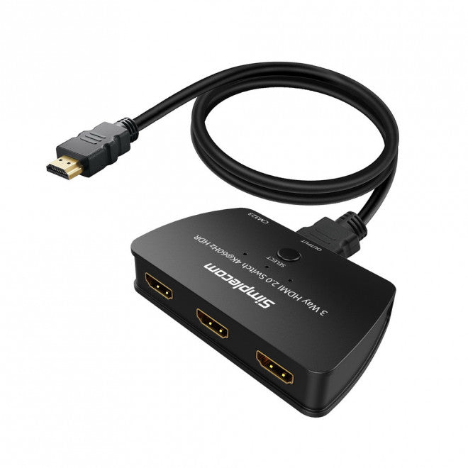 Simplecom CM323 3 Way HDMI 2.0 Switch 3 IN 1 OUT Ultra HD 4K 60Hz HDR HDCP 2.2 - Image 3