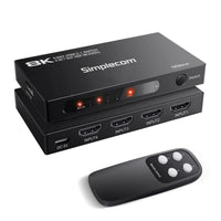 Simplecom CM324v2 4-Port HDMI 2.1 Switch 4 IN 1 OUT Splitter HDCP 2.3 8K@60Hz - Image 1