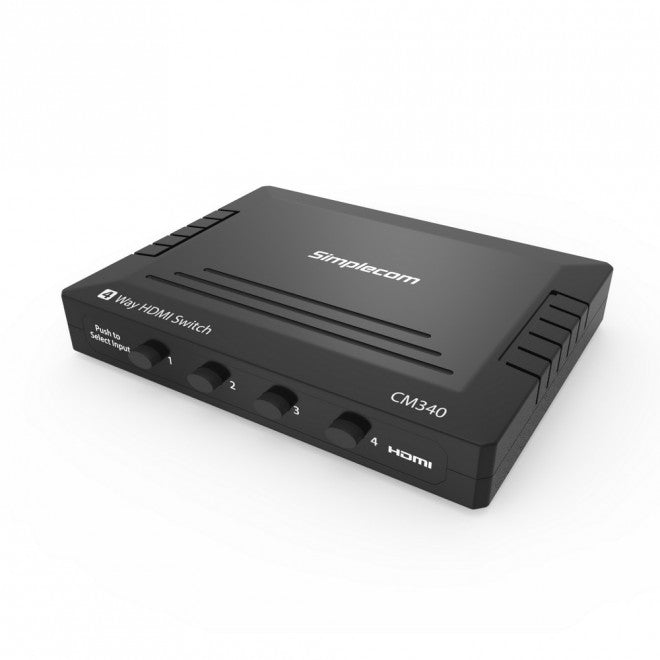 (LS) Simplecom CM340 Mechanical 4 Way HDMI Switch Box 4 Port 4K UHD HDCP - Image 1