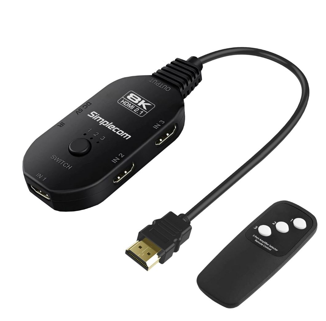 Simplecom CM353 3-Port HDMI 2.1 Switch 3 IN 1 OUT Splitter HDCP 2.3 8K@60Hz - Image 2