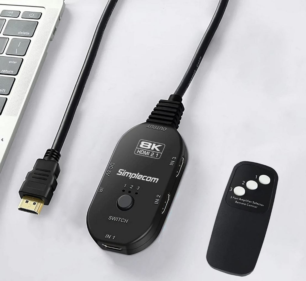 Simplecom CM353 3-Port HDMI 2.1 Switch 3 IN 1 OUT Splitter HDCP 2.3 8K@60Hz - Image 3