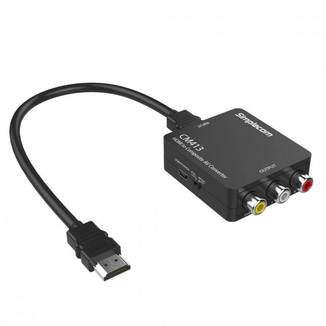Simplecom CM413 HDMI to Composite AV CVBS 3RCA Video Converter 1080p Downscaling - Image 1