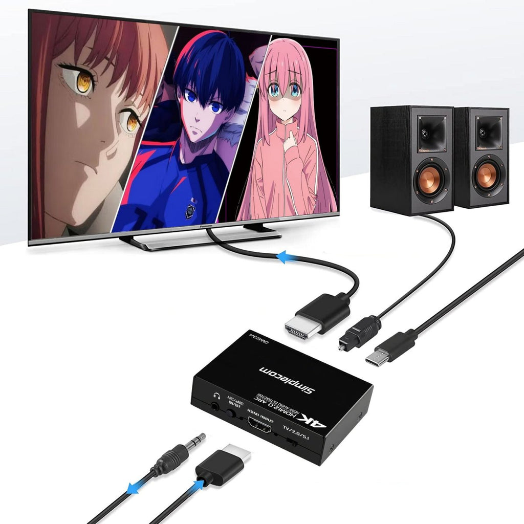 Simplecom CM423v4 HDMI 2.0 Audio Extractor Dual-Mode with ARC/eARC Optical SPDIF 2RCA 3.5mm Stereo 4K@60Hz - Image 4