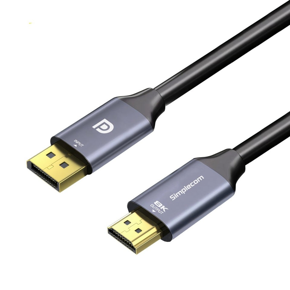 Simplecom DA218 Active DisplayPort 1.4 to HDMI 2.1 Cable 1.8M HDR 8K@60Hz - Image 1