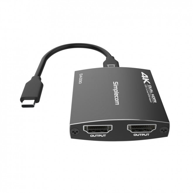 Simplecom DA330 USB-C to Dual HDMI MST Adapter 4K@60Hz with PD and Audio Out - Image 2