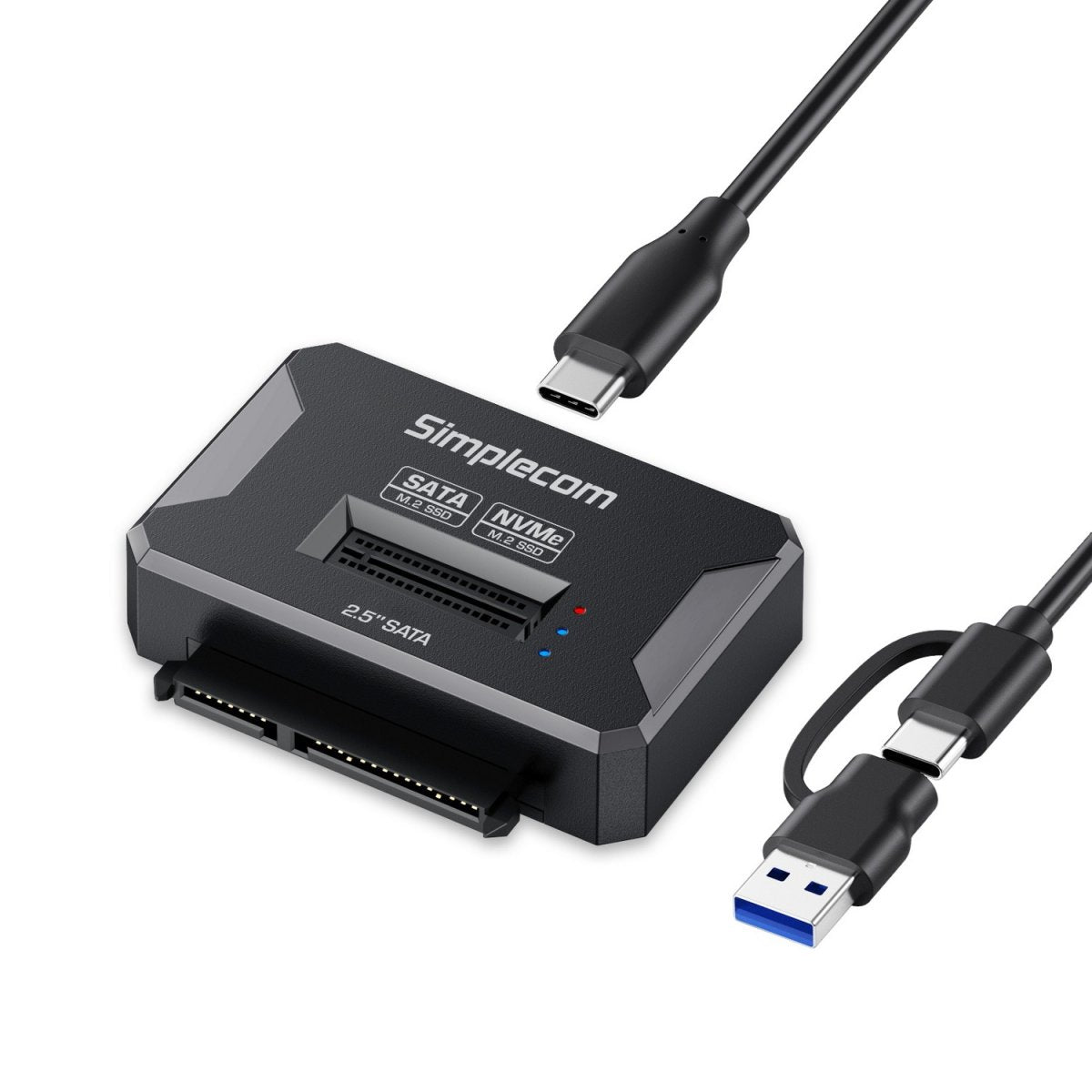 Simplecom SA516 NVMe/SATA Dual Protocol M.2 SSD and 2.5" SATA to USB Adapter 10Gbps - Image 1