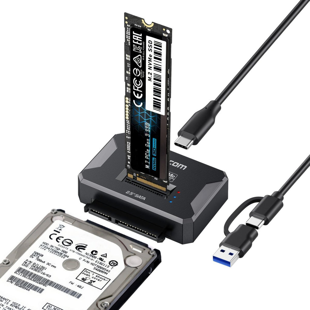 Simplecom SA516 NVMe/SATA Dual Protocol M.2 SSD and 2.5" SATA to USB Adapter 10Gbps - Image 2