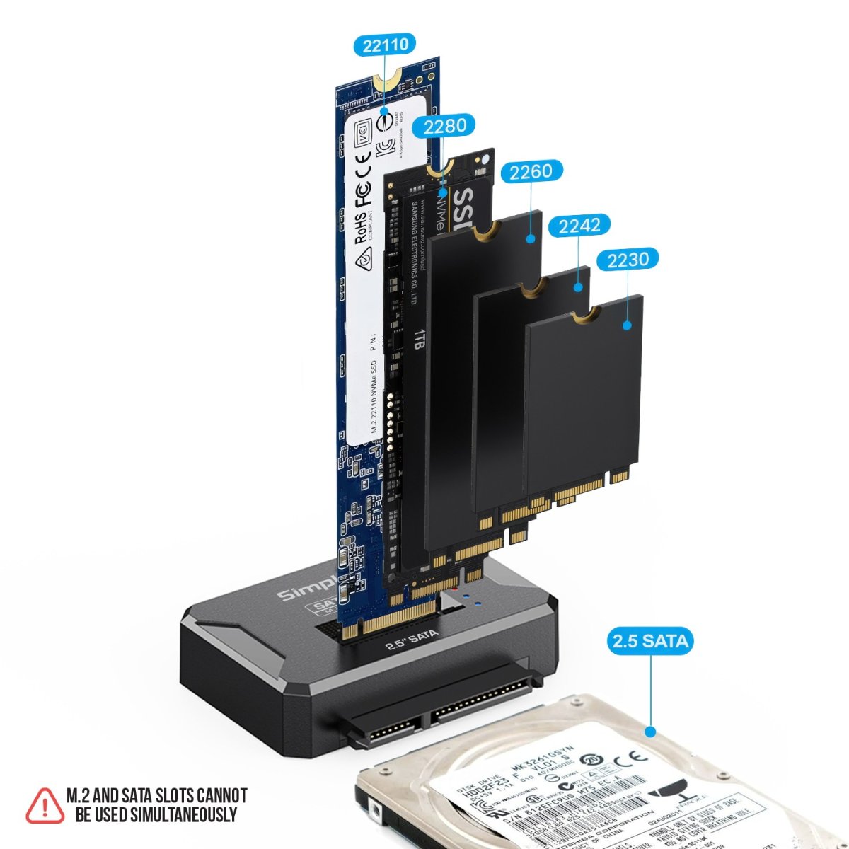 Simplecom SA516 NVMe/SATA Dual Protocol M.2 SSD and 2.5" SATA to USB Adapter 10Gbps - Image 3