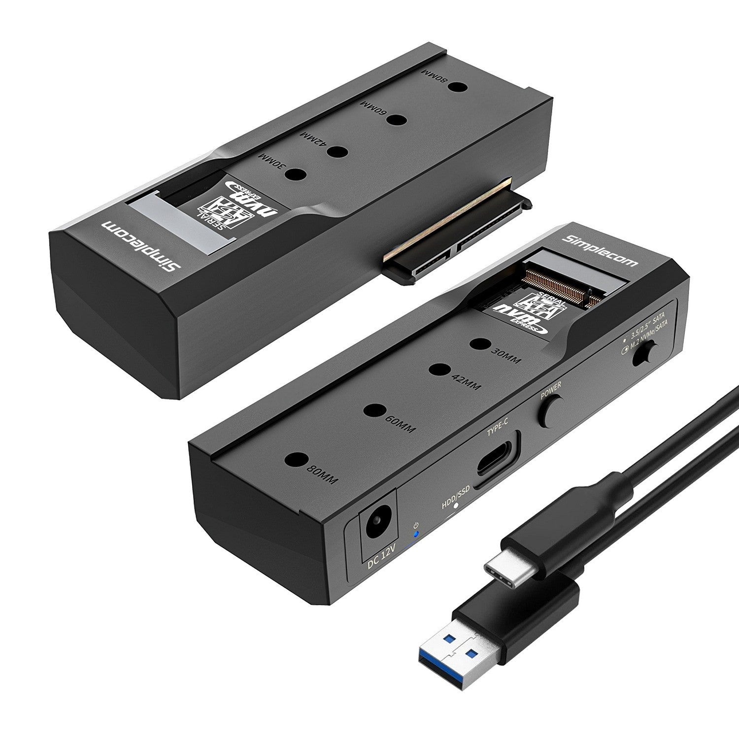 Simplecom SA536 USB to M.2 and SATA 2-IN-1 Adapter for 2.5"/3.5" HDD & NVMe/SATA M.2 SSD with Power Supply USB 3.2 Gen2 10Gbps - Image 5