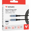 Verbatim Sync & Charge USB-C to USB-C Cable, 100W PD 3.0 + QC 3.0, LED power display, 480Mbps data, Kevlar core, 30,000 bend tested, 120cm - Image 1
