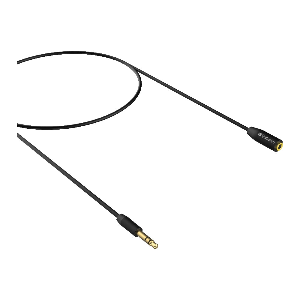 Verbatim 3.5mm 3 Meters - Premium Aux Audio Extension Cable 3m - Black - Image 4