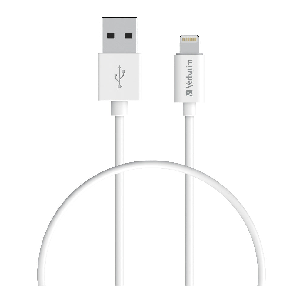 Verbatim Charge & Sync Lightning Cable 50cm - White--Lightning to USB A - Image 1