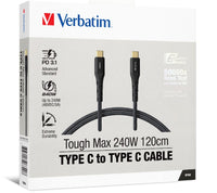 Verbatim Cable 240W USB-C to USB-C 120CM, PD 3.1 and QC 3.0 and 4.0 Premium Cable - Image 2