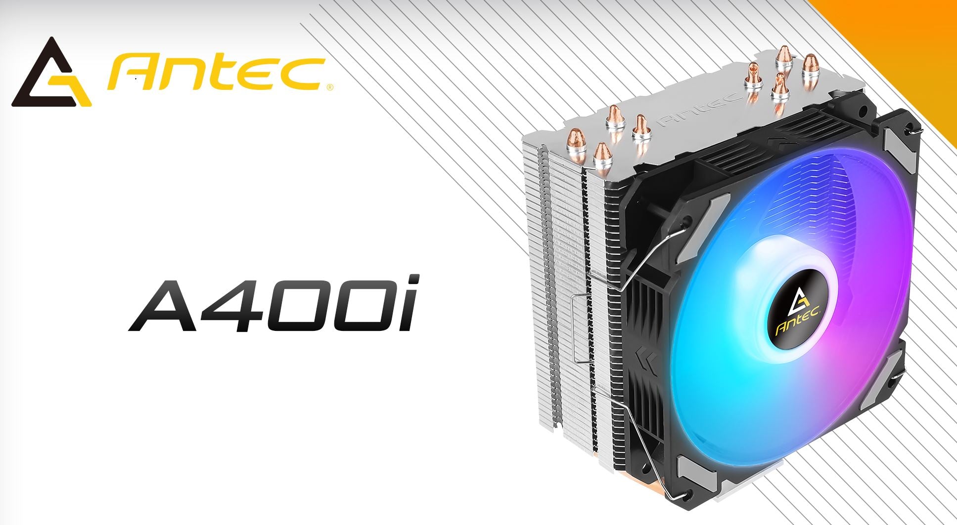 Antec A400i RGB , 72 CFM, 4 Direct Heat-Pipes, 120mm PWM RGB Fan,1700, 115X, 1200, 2011, AM3, AM3+, AM4+,, FM1, FM2, FM2+ CPU Air Cooler 1yr wty(LS) - Image 1