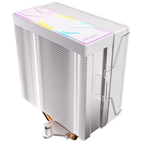 Antec F400 ARGB - White, 120mm ARGB PWM Fan, 4 Copper Heat Pipes, 205W TDP, 600–1700RPM, 63CFM Airflow, Intel LGA1851/1700, AMD AM5 - Image 3