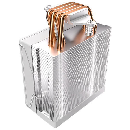 Antec F400 ARGB - White, 120mm ARGB PWM Fan, 4 Copper Heat Pipes, 205W TDP, 600–1700RPM, 63CFM Airflow, Intel LGA1851/1700, AMD AM5 - Image 4