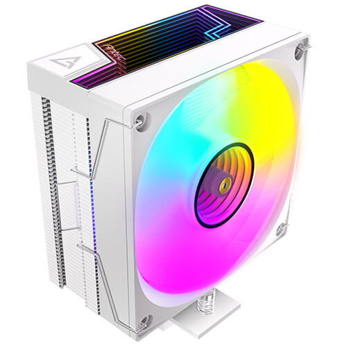 Antec F600 ARGB - White, CPU Air Cooler, 6 Copper Heat Pipes, 120mm ARGB PWM Fan, 220W TDP, Intel LGA1851/1700, AMD AM5/AM4, 1-Yr Wty - Image 3