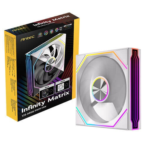 Antec IM 120 ARGB - White – 120mm PWM Fan, 800–1800RPM, 46.43CFM, 1.69mmAq, Hydraulic Bearing, ARGB - Image 5