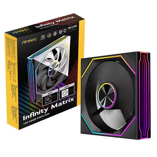 Antec IM 120 ARGB - Black – 120mm PWM Fan, 800–1800RPM, 46.43CFM, 1.69mmAq, Hydraulic Bearing, ARGB - Image 1