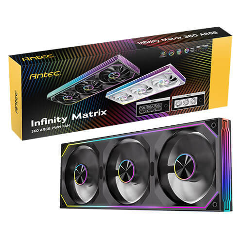 Antec IM 360 ARGB Black, 360mm Triple PWM Fan Kit, ARGB, 800-1800RPM, 134.43CFM, 1.48mmAq Air Pressure, Hydraulic Bearing, 2Y Warranty - Image 5