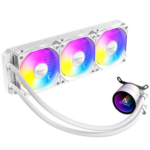 Antec Luna 360 ARGB White, 360mm AIO, 3x120mm ARGB PWM Fans, 800-1800RPM, 67.62CFM, Intel LGA1700/1851, AMD AM4/AM5, 2Y Warranty - Image 2