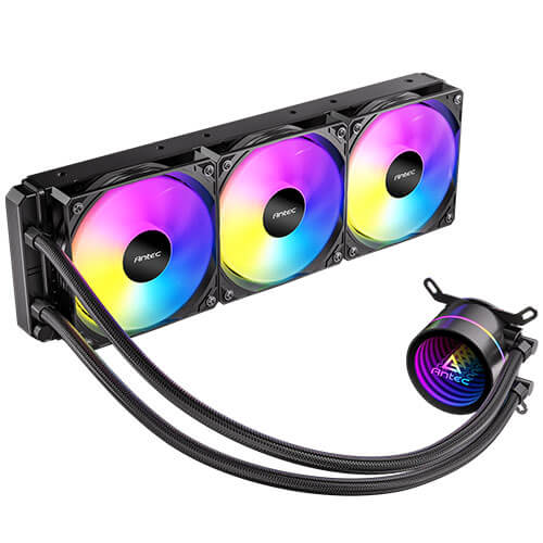 Antec Luna 360 ARGB Black, 360mm AIO, 3x120mm ARGB PWM Fans, 800-1800RPM, 67.62CFM, Intel LGA1700/1851, AMD AM4/AM5, 2Y Warranty - Image 2