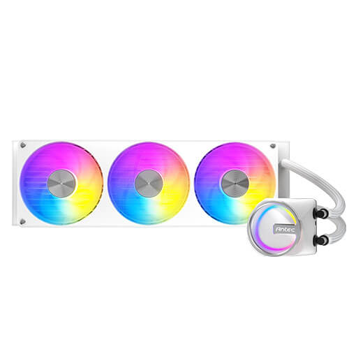 Antec Skeleton Matrix 360 ARGB - White, 360mm AIO, ARGB, 2400RPM, 74.23 CFM, 2.6mmH₂O, Intel/AMD, 3-Year Warranty - Image 2