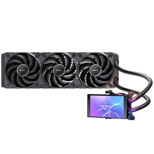 Antec Vortex View 360, 360mm AIO, Intel LGA115X/1200/1700/1851, AMD AM4/AM5, 3x120mm PWM fans, 2000 RPM, 59.23 CFM, ≤28.6 dB(A), aluminum rad - Image 2