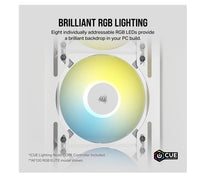 Corsair AF SLIM Series, AF120 RGB SLIM WHITE, 120mmx15mm Fluid Dynamic Bearing RGB PWM Fan, Dual Pack with Lighting Node CORE(LS) - Image 3
