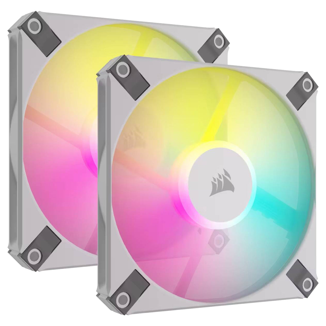 Corsair AF SLIM Series, AF120 RGB SLIM WHITE, 120mmx15mm Fluid Dynamic Bearing RGB PWM Fan, Dual Pack with Lighting Node CORE(LS) - Image 5