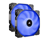 Corsair Air Flow 140mm Fan Low Noise Edition / Blue LED 3 PIN - Hydraulic Bearing, 1.43mm H2O. Superior cooling performance. TWIN Pack! (LS) - Image 2