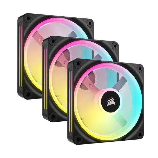 Corsair iCUE LINK QX120 RGB 120mm PWM PC Fans Starter Kit with iCUE LINK System Hub, Static Pressure Flow Type, 400 RPM