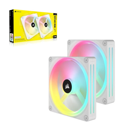 Corsair iCUE LINK QX140 RGB 140mm PWM PC Fans Starter Kit with iCUE LINK System Hub - White, Static Pressure Flow Type, 2000 RPM(LS) - Image 1