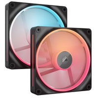 Corsair iCUE LINK LX140-R RGB 140mm PWM Reverse Fans Starter Kit Dual Pack -Black: 90.6 CFM, 2000 RPM, 38.3 dBA, 0.45A, Static Pressure, Magnetic Dome - Image 2