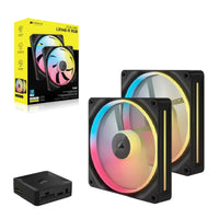 Corsair iCUE LINK LX140-R RGB 140mm PWM Reverse Fans Starter Kit Dual Pack -Black: 90.6 CFM, 2000 RPM, 38.3 dBA, 0.45A, Static Pressure, Magnetic Dome - Image 5