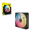 Corsair iCUE LINK LX140-R RGB 140mm PWM Reverse Fan Expansion Single Pack - Black: 90.6 CFM, 2000 RPM, 38.3 dBA, 0.45A, Static Pressure, Magnetic Dome - Image 1